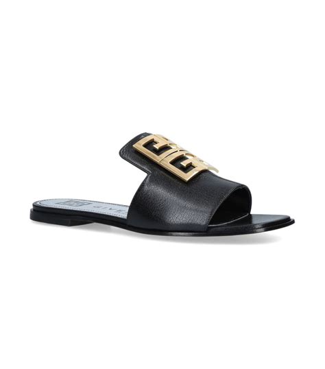 womens black givenchy slides|givenchy 4g flat mule sandals.